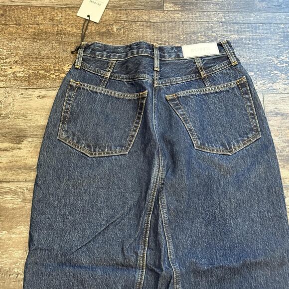 RE/DONE Midi Denim Skirt Womens 26 Blue Heritage Rinse Organic Cotton NEW - Picture 8 of 14